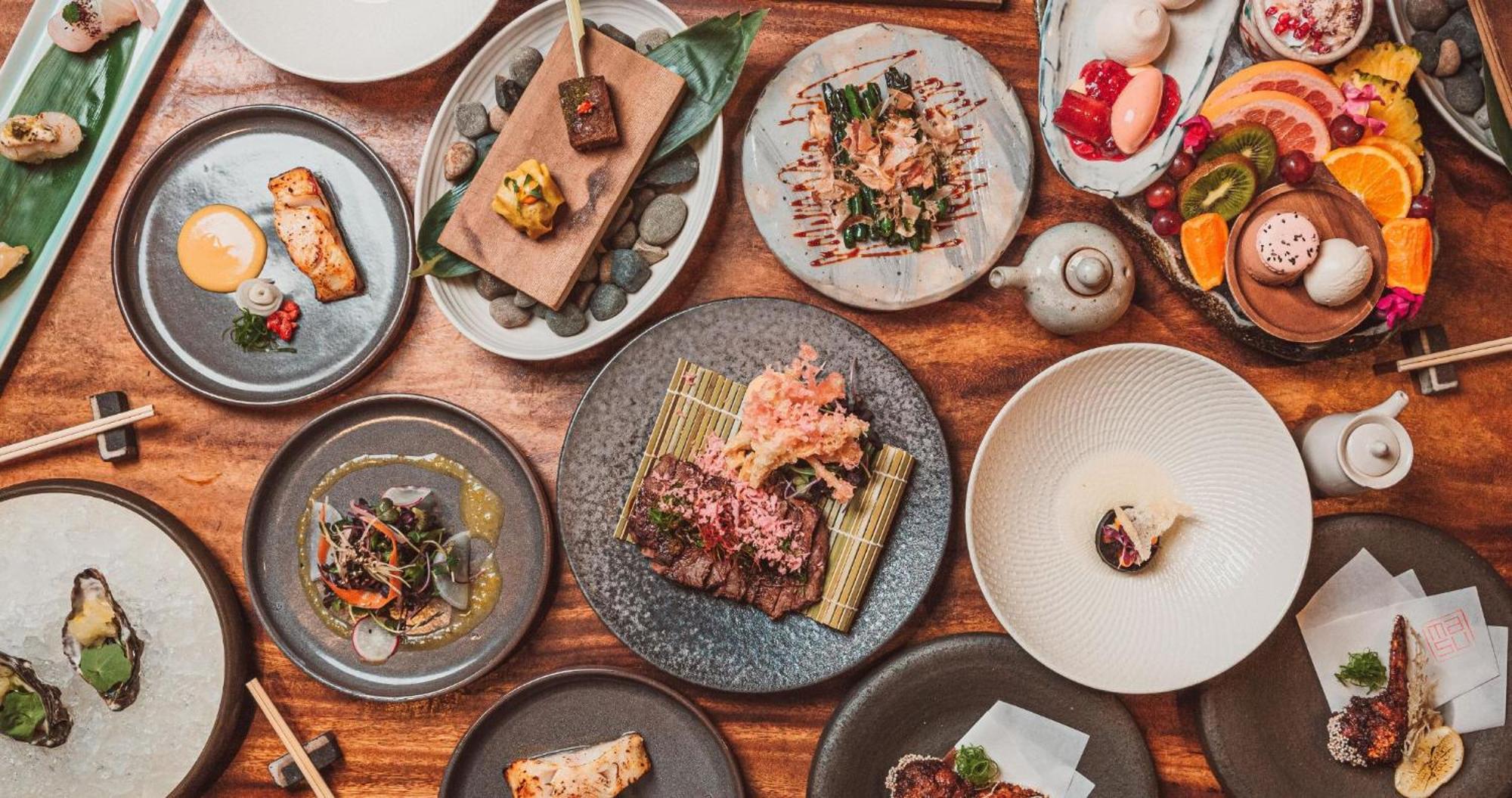 Horizon By Skycity Auckland Dış mekan fotoğraf A selection of dishes at the restaurant